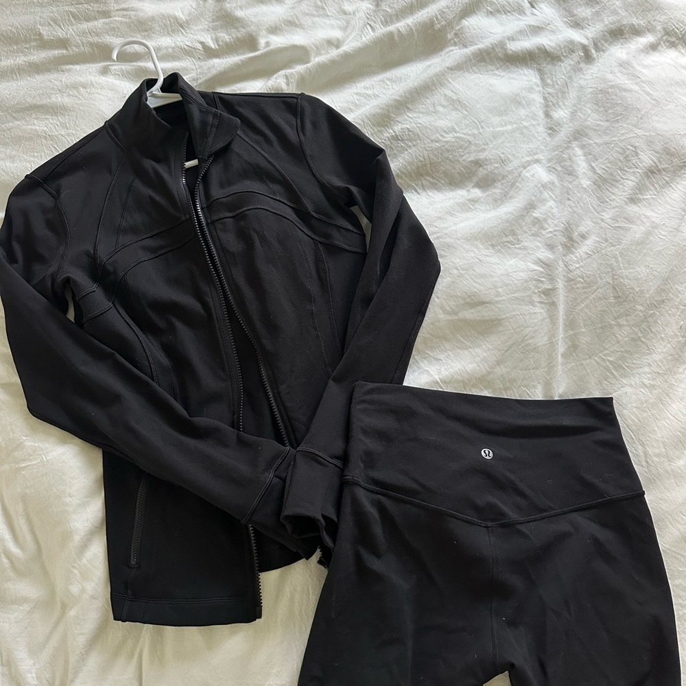 lululemon athletica define Black Jacket and  align shorts Set